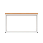Impulse Square Coffee Table with Metal Frame, beech top, white frame, view 3