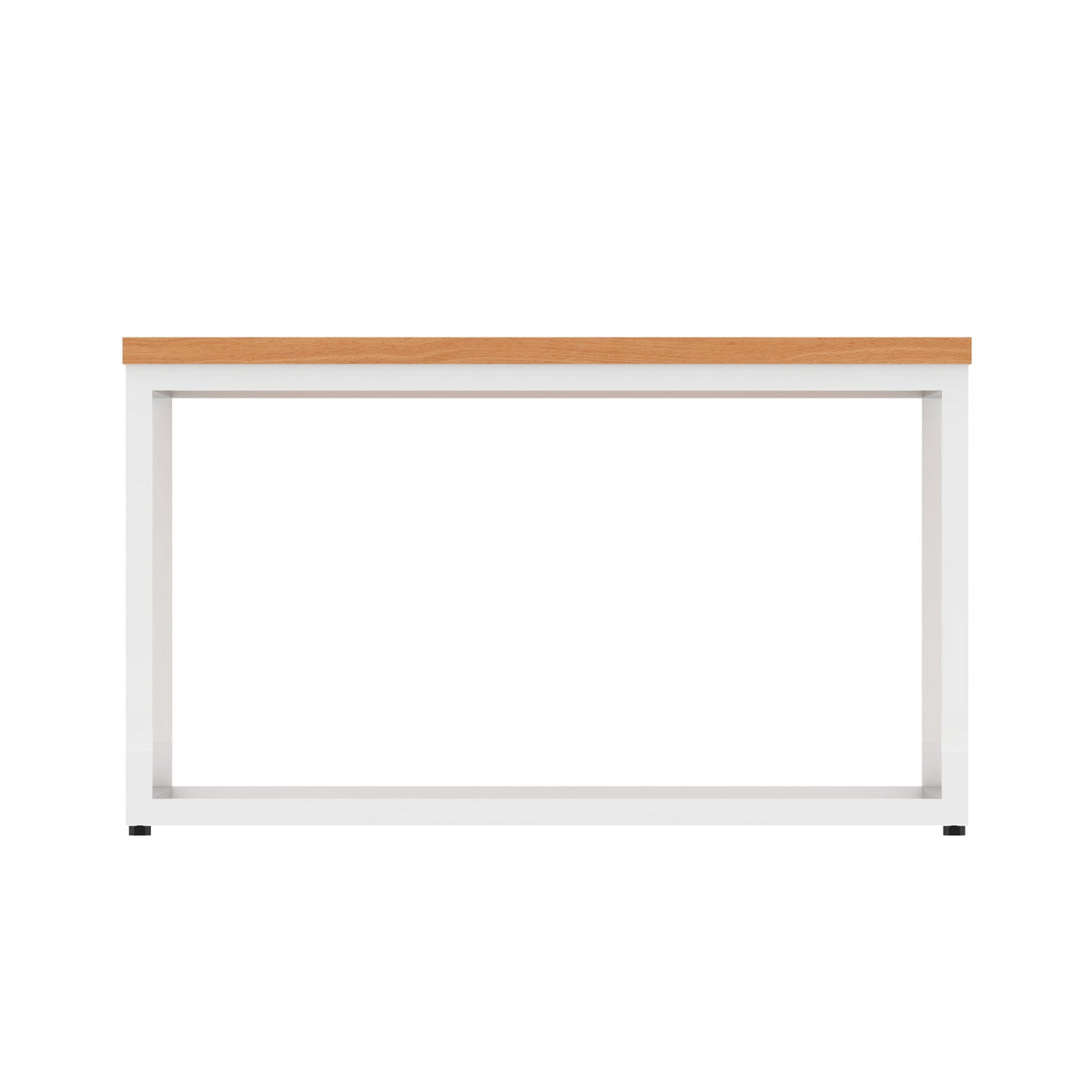 Impulse Square Coffee Table with Metal Frame, beech top, white frame, view 3