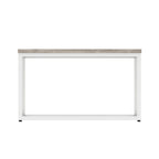 Impulse Square Coffee Table with Metal Frame, grey oak top, white frame, view 3