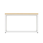 Impulse Square Coffee Table with Metal Frame, maple top, white frame, view 3