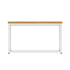 Impulse Square Coffee Table with Metal Frame, oak top, white frame, view 3