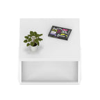 Impulse Square Coffee Table with Metal Frame, white top, white frame, view 2