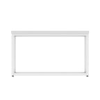 Impulse Square Coffee Table with Metal Frame, white top, white frame, view 3