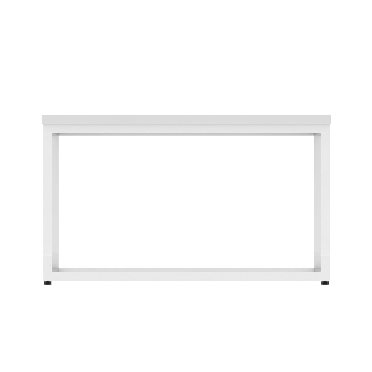 Impulse Square Coffee Table with Metal Frame, white top, white frame, view 3