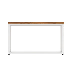 Impulse Square Coffee Table with Metal Frame, walnut top, white frame, view 3