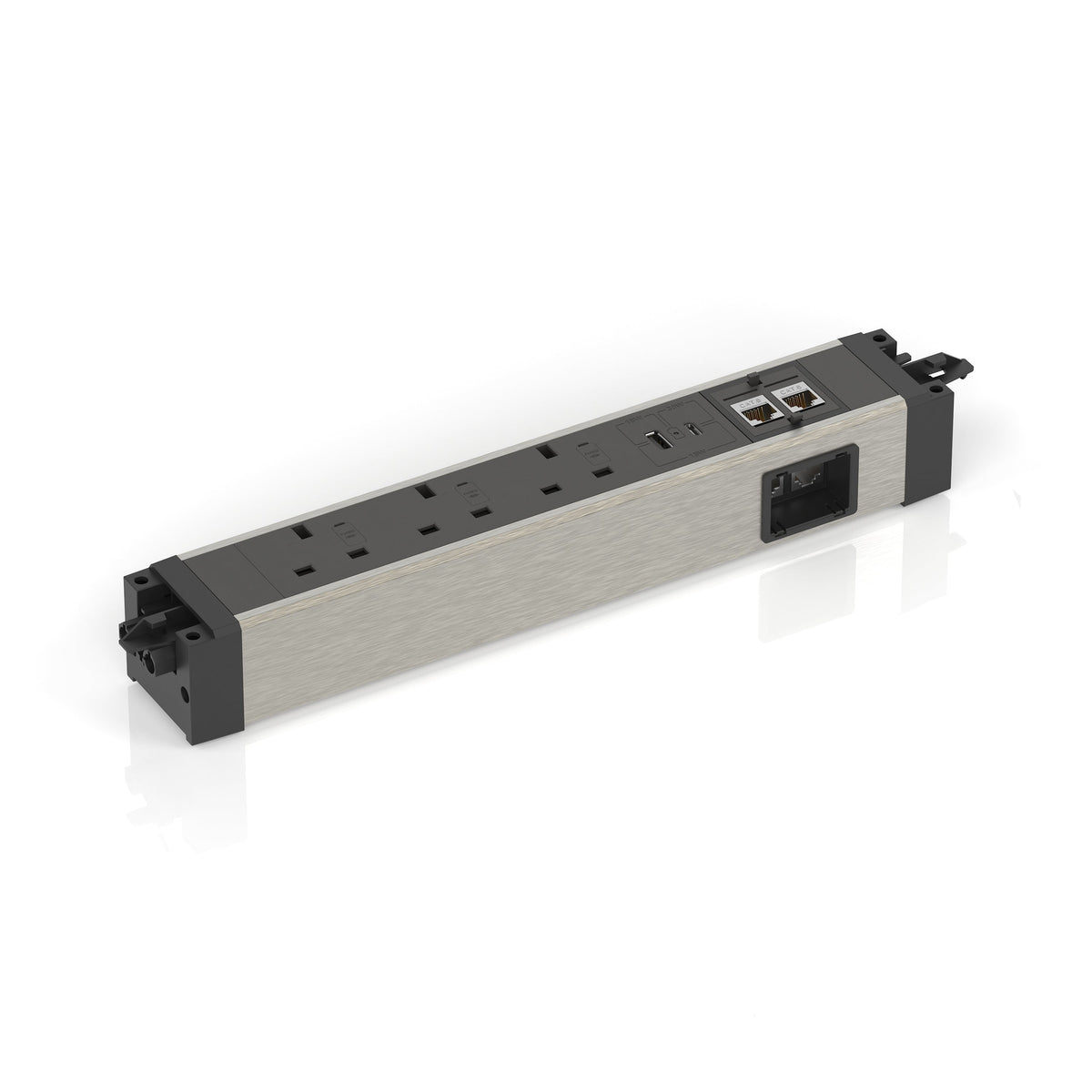 Volta Under Desk Power Module, 3 Sockets, USB and Data, view 2
