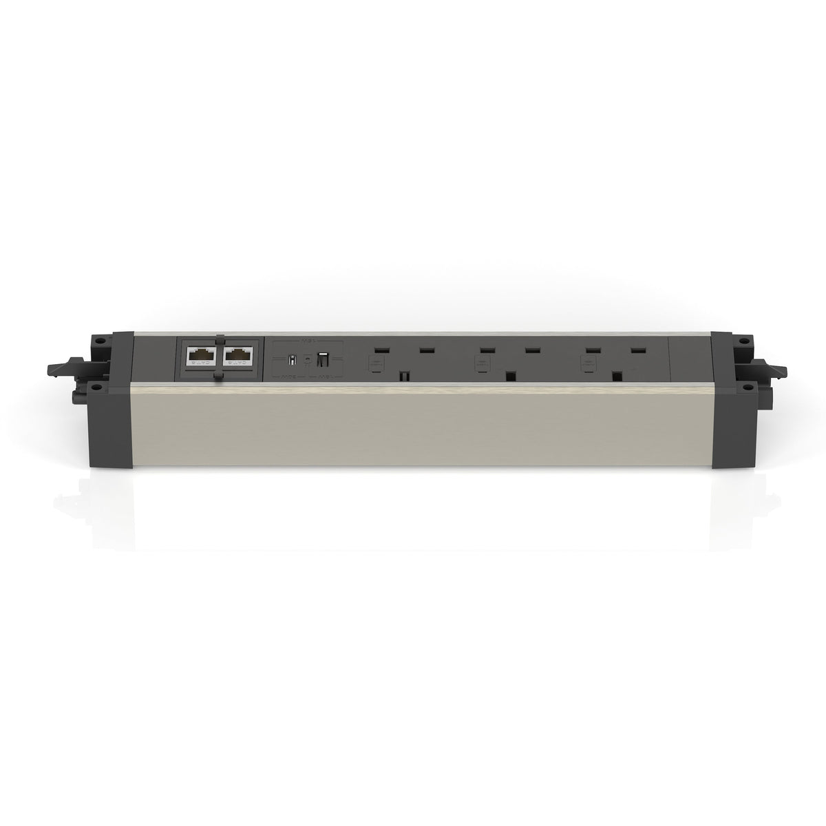 Volta Under Desk Power Module, 3 Sockets, USB and Data, view 3
