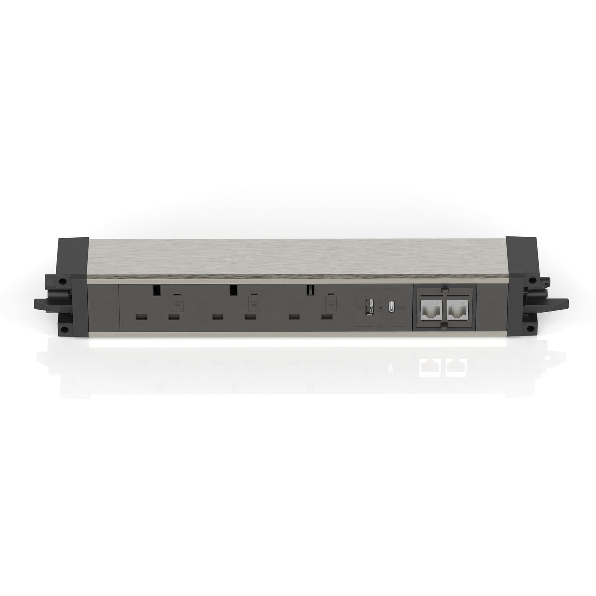 Volta Under Desk Power Module, 3 Sockets, USB and Data, view 6
