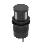Volta Round Pop-up Power Module, 4 Sockets and Wireless Charger, black