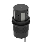Volta Round Pop-up Power Module, 4 Sockets and Wireless Charger, black, view 2