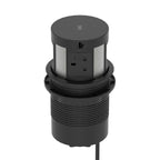 Volta Round Pop-up Power Module, 4 Sockets and Wireless Charger, black, view 3