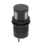 Volta Round Pop-up Power Module, 4 Sockets and Wireless Charger, black, view 5