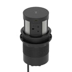 Volta Round Pop-up Power Module, 4 Sockets and Wireless Charger, black, view 7