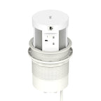 Volta Round Pop-up Power Module, 4 Sockets and Wireless Charger, white, view 3