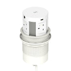 Volta Round Pop-up Power Module, 4 Sockets and Wireless Charger, white, view 4