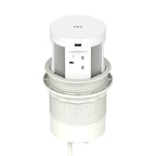Volta Round Pop-up Power Module, 4 Sockets and Wireless Charger, white, view 5