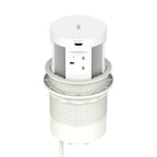 Volta Round Pop-up Power Module, 4 Sockets and Wireless Charger, white, view 7