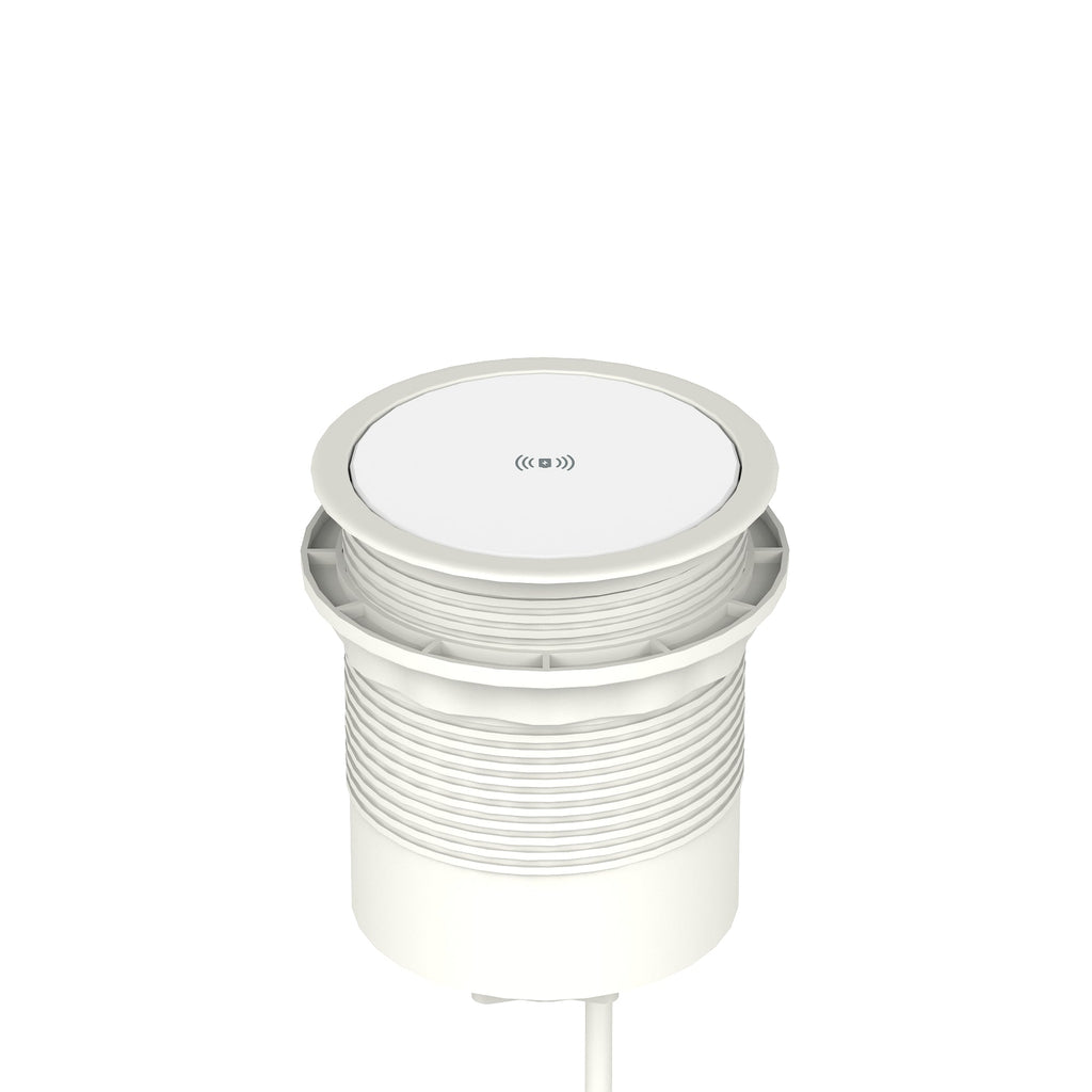Volta Round Pop-up Power Module, 4 Sockets and Wireless Charger, white, view 8