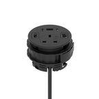 Volta Round In-Desk Power Module, 1 Socket, USB, HDMI and Data, black