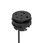 Volta Round In-Desk Power Module, 1 Socket, USB, HDMI and Data, black, view 2