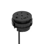 Volta Round In-Desk Power Module, 1 Socket, USB, HDMI and Data, black, view 4