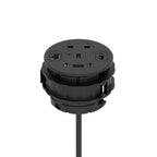 Volta Round In-Desk Power Module, 1 Socket, USB, HDMI and Data, black, view 5
