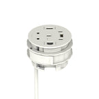Volta Round In-Desk Power Module, 1 Socket, USB, HDMI and Data, white, view 3