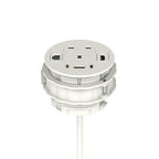 Volta Round In-Desk Power Module, 1 Socket, USB, HDMI and Data, white, view 5