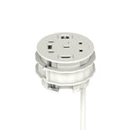 Volta Round In-Desk Power Module, 1 Socket, USB, HDMI and Data, white, view 7