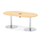 Italia boardroom table with pop-up power, 1800mm, silver base, maple top, view 2