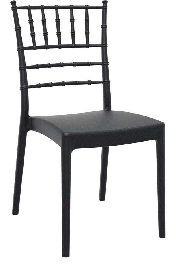 Josephine Stacking Side Chair, Black