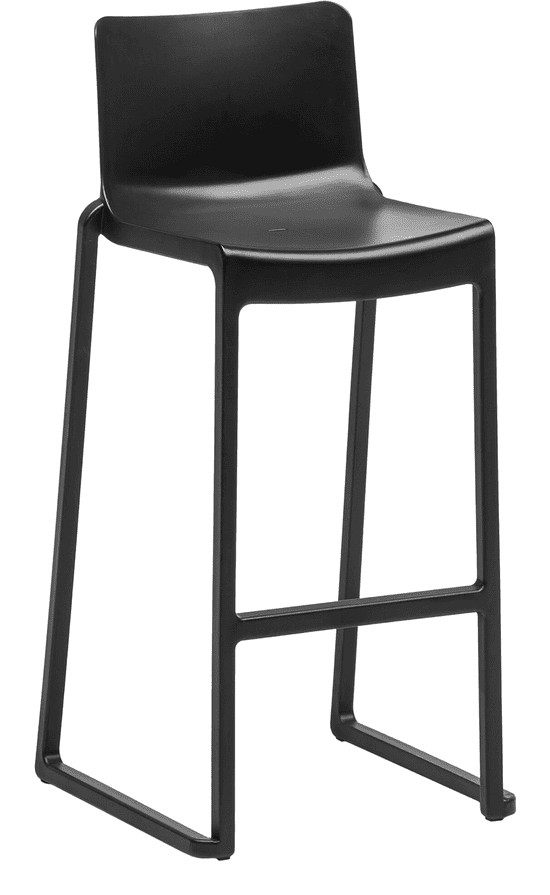 Kasar Set, 20x Black Stacking Bar Stools & Storage Trolley