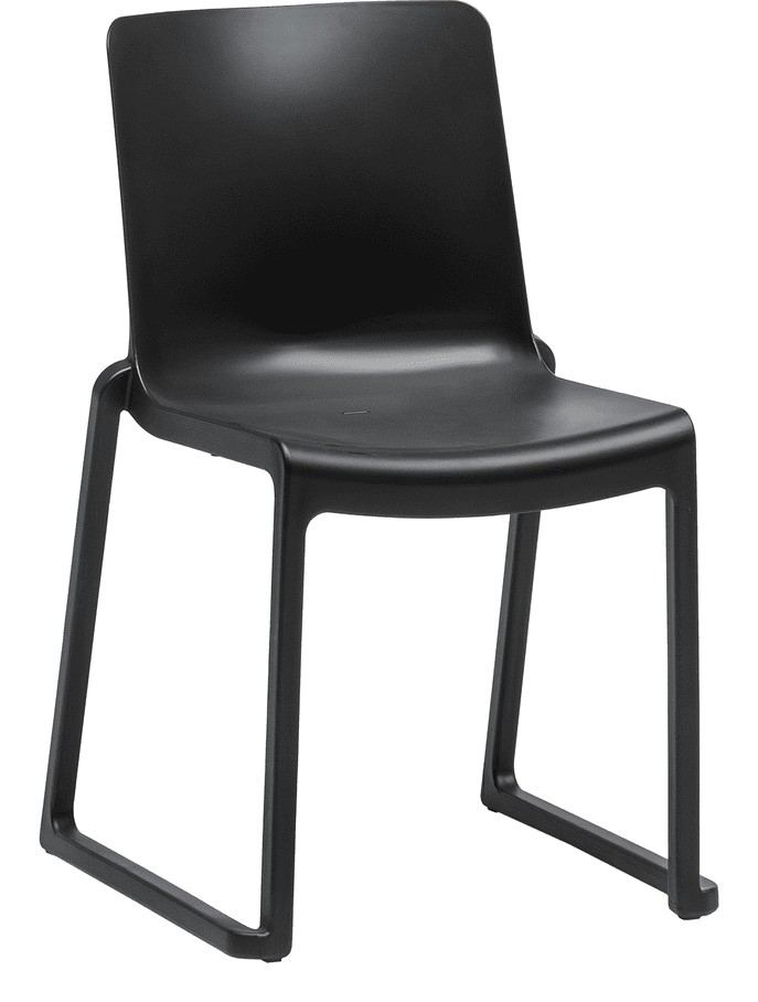 Kasar Stacking Side Chair, Black