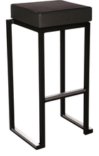 Kubo Smart Bar Stool Seat Pad, Black Faux Leather