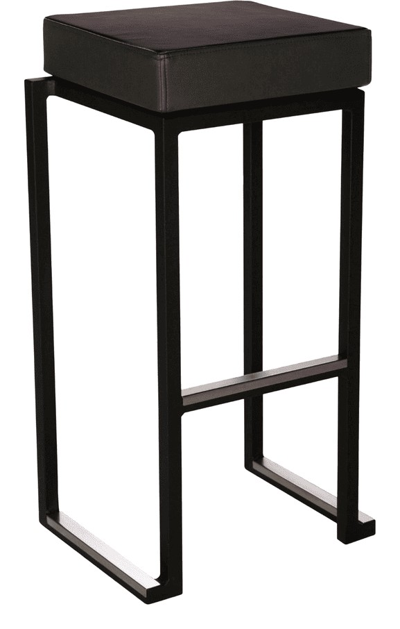 Kubo Smart Bar Stool Seat Pad, Black Faux Leather