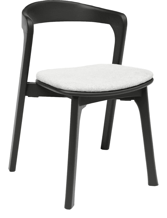 Nina Stacking Side Chair Seat Pad, Black