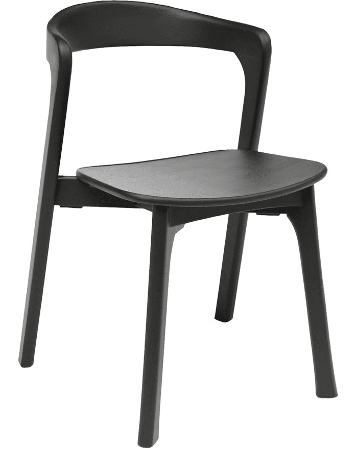 Nina Stacking Side Chair, Black