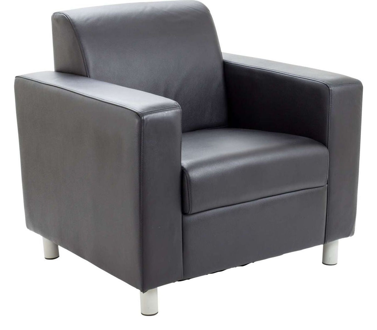 Iceberg Leather Faced Armchair in Black
