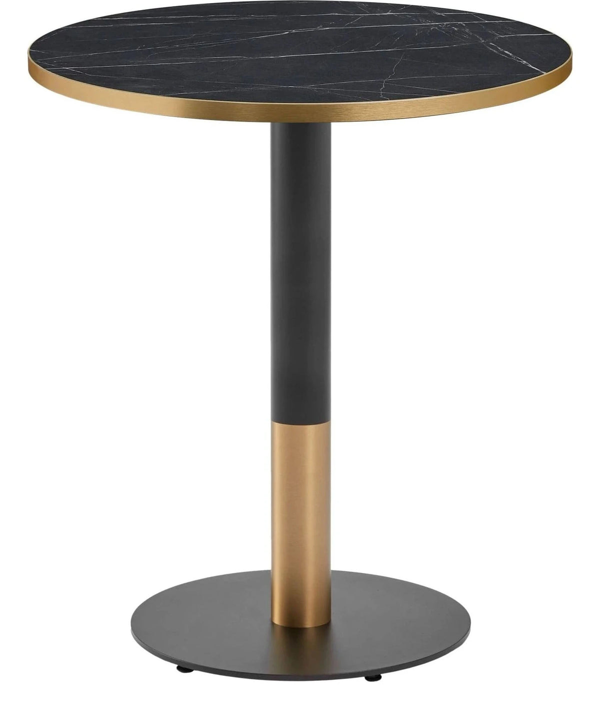 Omega Complete Dining Table, 120x70cm Rectangle, Black Marble with Boston Black/Gold Base