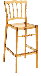 Opera Stacking Bar Stool 75, Amber Transparent