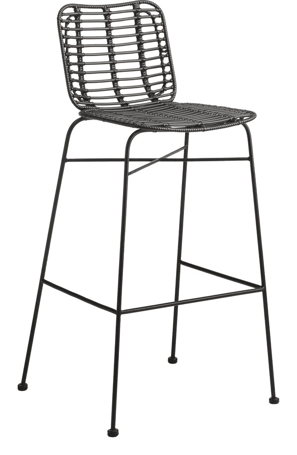 Palm Stacking Bar Stool, Black