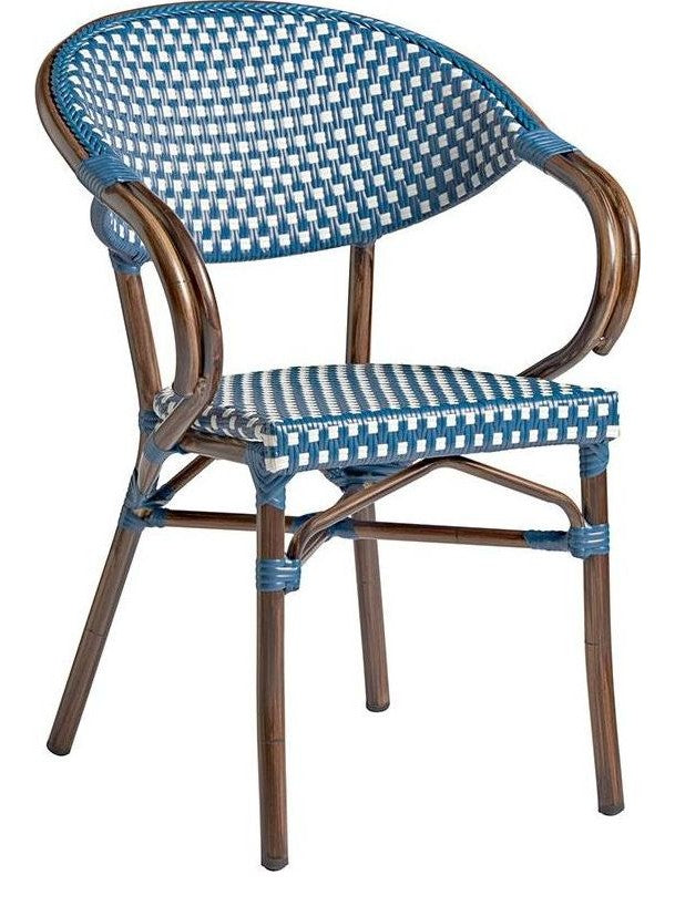 Panda Stacking Arm Chair, Black & White Weave