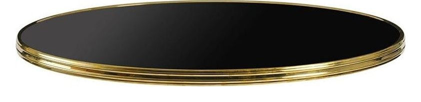 Parisian Complete Bar Height Table, Black with Gold Rim, 60cm Dia
