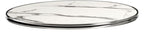 Parisian Table Top, White Marble with chrome rim, 60 cm round
