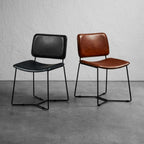 Pearl Side Chair in Bruciato Tan Leather