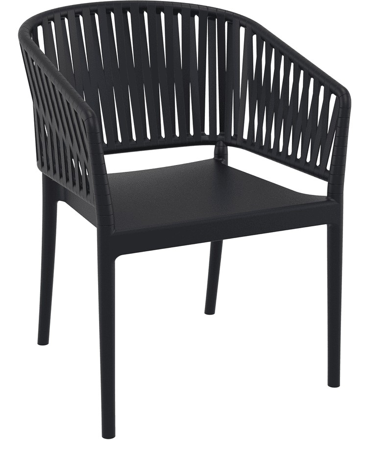 Portofino Stacking Armchair, Black