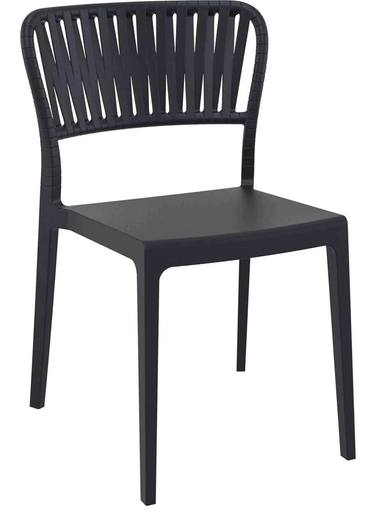 Portofino Stacking Side Chair, Black
