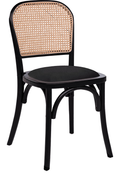 Ronda Stacking Side Chair Seat Pad, Black Velvet