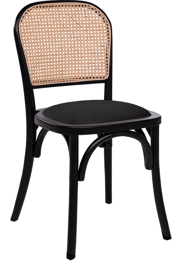 Ronda Stacking Side Chair Seat Pad, Black Velvet