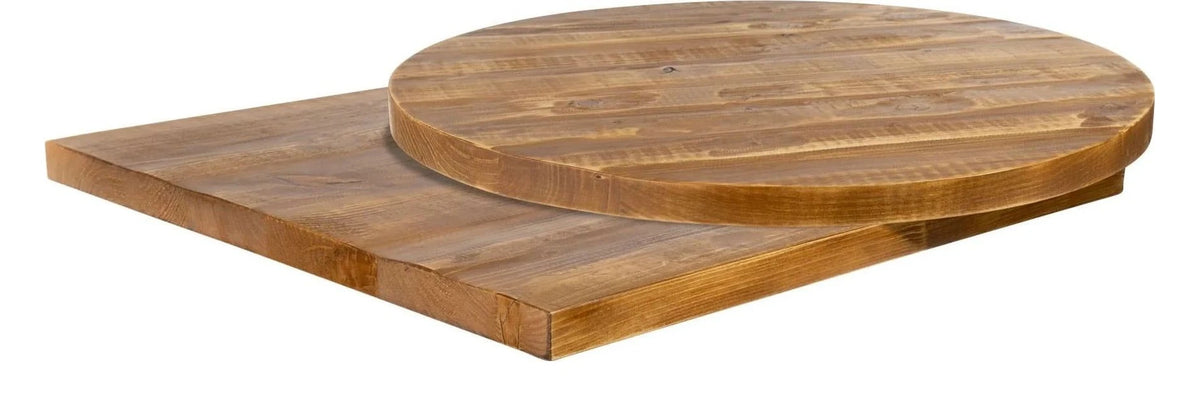 Rustic Aged Solid Wood Table Top, 1200Dia x32mm